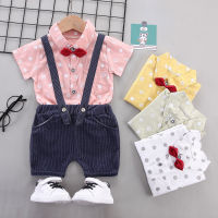 IENENS 2023 New Boy Clothing Sets Summer Baby Boy Cartoon Clothes Suit Short Sleeves Shirts+Shorts Outfits Set for Kids 0-4Years