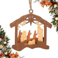 Wood Nativity Ornament Nativity Scene Christmas Keepsake Nativity Christmas Decorations Wood Carved Christmas Ornament Nativity Scene Keepsake For Christmas Weddings Ornaments brightly