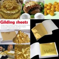 【Ready Stock】 ✾✷❦ E05 100X Gold Foil Leaf Paper Food Cake Decor DIY Gilding Craft