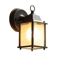 One-Light Exterior Wall Lantern,Black Finish with Clear Frosted Glass Shade,Outdoor Wall Sconce Light for Porch,Patio and Barn