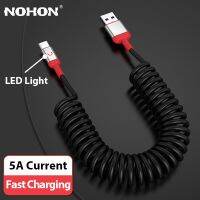 NOHON ไฟ LED เคเบิลไมโคร USB C แบบหดกลับได้5A สายชาร์จเร็วสำหรับ K40 Redmi Xiaomi สายสายชาร์จโทรศัพท์