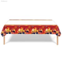 ❍℗✥ 108x180cm Fireman Sam Tablecloths Firefighter Disposable Tableware Party Table Cloth Fireman Birthday Party Supplies Table Decor