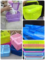 Pet Basket ตะกร้า เอนกประสงค์ มีฝาปิด ตะกร้าใส่สบู่ แชมพู ฯลฯ ใส่สัตว์เลี้ยงขนาดเล็ก เช่นหนู กระต่าย กระรอกฯลฯ