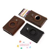 MIHAN Money Clip Smart Wallet Genuine Leather RFID Card Holder Tracking Device Credit Card for Air Tag Multiple Slots Card Cover Slim Wallet/Multicolor
