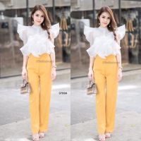 Maya-fashion เสื้อผ้าผู้หญิง งานชุดเข้าเซท 2 ชิ้น สีเหลือง พร้อมส่ง