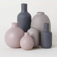 （HOT) การออกแบบสไตล์นอร์ดิก Morandi สีเคลือบแก้วแจกันดอกไม้สำหรับตกแต่งบ้านในห้องนั่งเล่น ins อุปกรณ์ดอกไม้ลม