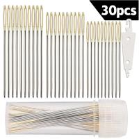 【YF】 30PCS Stainless Steel Cross Stitch Needles Blunt Embroidery Needle  with Threader Home Sewing Tools  22/24/26