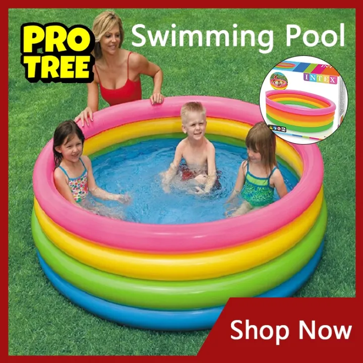 INTEX Kiddie Pools and Inflatable Kids Pools rainbow 3color swimming pool Lazada PH