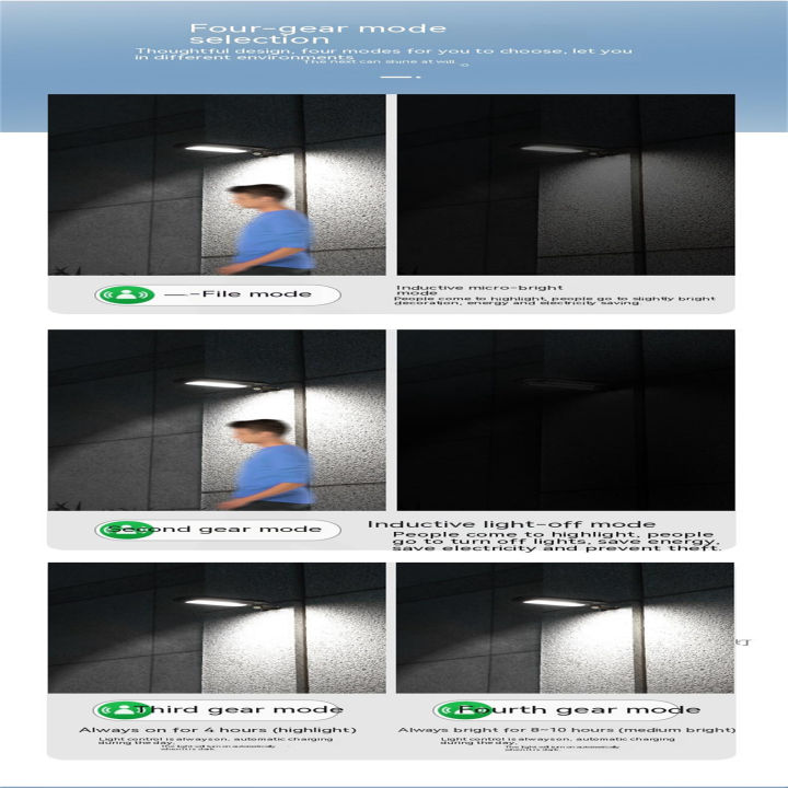 โคมไฟติดผนังพลังงานแสงอาทิตย์-led-ip65ไฟถนนนอกอาคารเหนี่ยวนำร่างกายมนุษย์กันน้ำสำหรับสวนถนนตกแต่งระเบียง