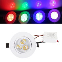 หรี่แสงได้ปิดภาคเรียน LED เพดานดาวน์ไลท์3วัตต์โคมไฟสปอตไลโคมไฟหลอดไฟสีขาวไดร์เวอร์ฟรีที่มีสีสันสีแดงสีเหลืองสีฟ้าสีเขียวสีม่วง *