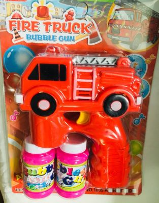 Fire Truck Bubble ปืนเป่าฟองสบู่รูปรถดับเพลิง ใส่ถ่าน AA 3ก้อน มีไฟ มีเสียง