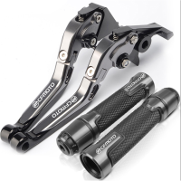 For CFMOTO GT400 GT650 2013-2018 modified CNC aluminum alloy 6-stage adjustable Foldable brake clutch lever Handlebar grips glue Set 1