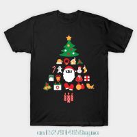 【leee】Printed Christmas Tree From Christmas Symbols T-Shirt Men T Shirt Cotton Tshirt O-Neck Short-Sleeve Women T-Shirt