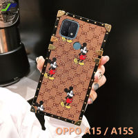 JieFieมิกกี้น่ารักแผ่นสำหรับ OPPO A15 / OPPO A15S / OPPO A16 / A16K / OPPO A17 / A17K Luxuryหนังสีน้ำตาลRivetโทรศัพท์ฝาหลัง