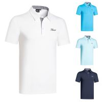 Tit Golf Clothing Mens Short-Sleeved T-Shirt Polo Shirt Outdoor Sports Quick-Drying Breathable Perspiration Moisture Absorption Trendy