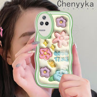 เคส Chenyyka สำหรับ Xiaomi Poco F4 Redmi K50 Pro เคส K40s ลายการ์ตูน3มิติแฟชั่นดอกไม้น่ารักกันกระแทกสีสันสดใสเคสโทรศัพท์แบบใสป้องกันเลนส์กล้องกรอบซิลิโคนเคสนิ่มโปร่งใส