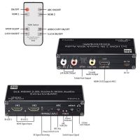 4K 120Hz ตัวแยกออดิโอ HDMI 4K สนับสนุน5.1CH 2พอร์ต HDMI เป็น HDMI ออดิโอสวิตช์อาร์คพร้อมสาย Audio ไฟเบอร์ออพติคดิจิตัลสเตอริโอสำหรับ PS5แอปเปิ้ลทีวี