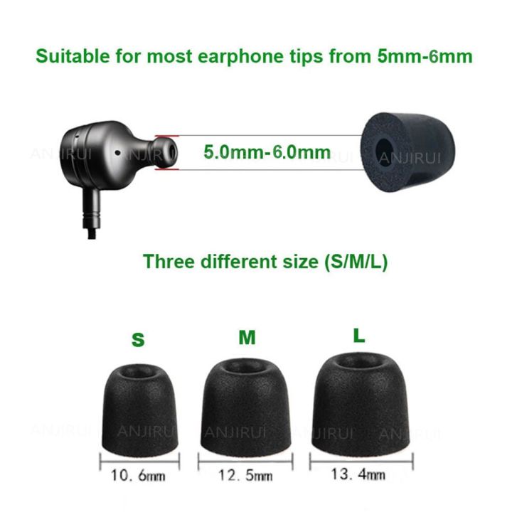 10คู่โฟมจำรูปหูฟัง-t500จุกหูฟังสำหรับ4-9มม-หูฟังชนิดใส่ในหู5-0-6-0มม-ชุดหูฟังเสียงเบสที่เพิ่มขึ้นอุปกรณ์เสริมหูฟัง