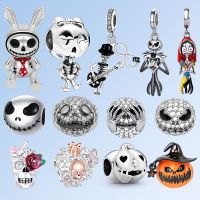 【cw】 2022 Charms Jack Pumpkin Beads Pendant 925 Sterling Jewelry