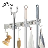 Broom Holder Heavy Duty Practical Clip Mop Organizer Wall Mount Hook Stainless Steel Storage Space Saving Hanger Multifunctional