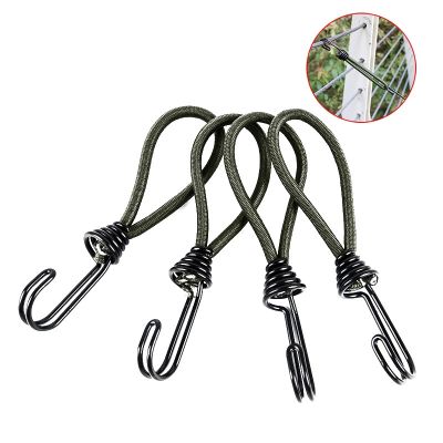 【CC】 4 Pcs  Outdoor Tent Bungee Elastic Rope Cords with for Camping Canopy Tarp Fixed Binding Cord Fastener