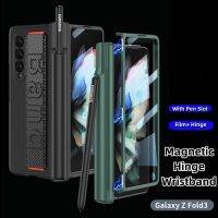 CSCR ขาตั้งบานพับ Magsafe ปกป้องทุกส่วนของโทรศัพท์ด้วยเมมเบรนเคสสำหรับ Samsung Galaxy Z พับ3พับ4 5G สายรัดข้อมือป้องกันการกระแทก Fold3ฝาหลังจอ Fold4พร้อมถาดปากกา