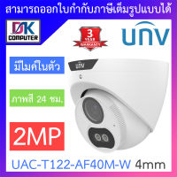 UNIVIEW กล้องวงจรปิด 2MP ภาพสี24ชม. มีไมค์ในตัว รุ่น UAC-T122-AF40M-W เลนส์ 4mm BY DKCOMPUTER