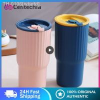 ■✕✑ ivhefd Copo de água palha portátil com display 650ml plástico café leite chá garrafa tampas silicone copos casal