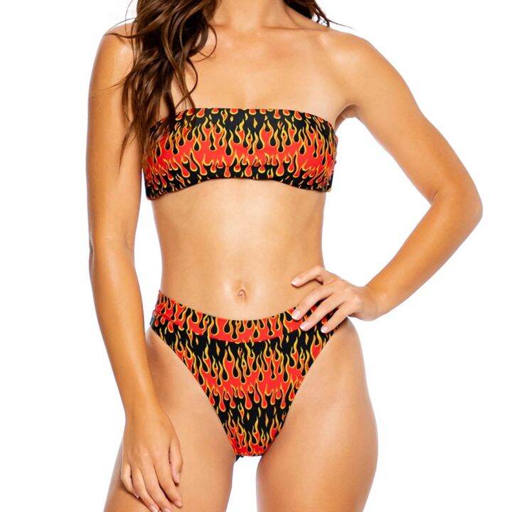 hotx-cw-swimsuit-2022-new-bikinis-set-bikini-swim-red-black-swimwear-wire-free-swimming-women-halter-low-waist-hot