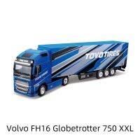 Bburago FH16วอลโว่ Globrotter 750 XX รถพ่วงรถแทรกเตอร์ขนาดใหญ่รถบรรทุกสีฟ้าหล่อตายสะสมงานอดิเรกของเล่นแบบจำลองรถมอเตอร์ไซค์