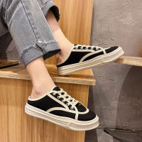 Sneakers White Black Platform Autumn Womens Sports Shoes 2021 New Casual Vulcanize Flat Mixed Color Canvas Tennis Korean Rubber