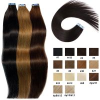 Tape In Brazilian Human Hair Straight Extensions 100% Real Remy Human Hair Skin Weft Adhesive Glue On Salon Quality for Woman Wig  Hair Extensions  Pa