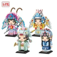 ใหม่มาถึง LOZ อาคารบล็อกของเล่น Peking Opera Character แห่งชาติ Quintessence ประกอบของเล่นเด็กชายและหญิง