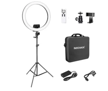 Neewer Advanced 18-inch LED Ring Light Support Manual Touch Control with  LCD Screen, 2.4G Remote and Multiple Lights Control, 3200-5600K, Stand