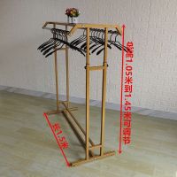 Spot parcel post Clothing Store Atmosphere Layout Wrought Iron Display Floor-Standing Island Shelf Womens Clothing Clothes Rack High-End Double-Row Shelf