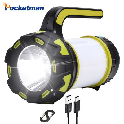 LM LED Camping Light USB Rechargeable Flashlight Dimmable Spotlight Work Light Waterproof Searchlight Emergency Torch