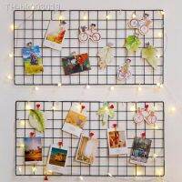 ▦ Ins Photo Frame Rack Holder Postcards Mesh Frame Home Decorate Metal Grid Frame Wall Photos Grids DIY Decoration Iron Storage