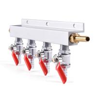 4-Way Gas Manifold CO2 Distributor Manifold 516 inch BarbStem Splitter Beer Integrated Check Valves Homebrew Beer Making Brewi