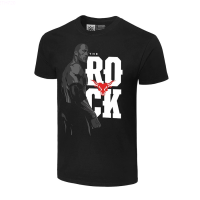 2023-Summer Camiseta Preta The Rock Ilustrada Mens Black Conhece Seu Papel