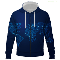 2021 New Mens And Womens Hoodie Zipper 3D Data map Printing Series Sweatshirts Long Sleeve Autumn And Winter Sportswear Tops Size:XS-5XL