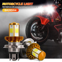 ไฟหน้ารถจักรยานยนต์ LED BA20D H6 H4หลอดไฟ Hi Lo Beam Moto LED ไฟหน้ารถมอเตอร์ไซด์โคมไฟ6000พันสีขาว12โวลต์1200LM