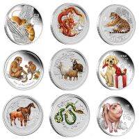 【CC】๑  1PC Colorful Coins New Year Cattle Plated Commemorative Coin