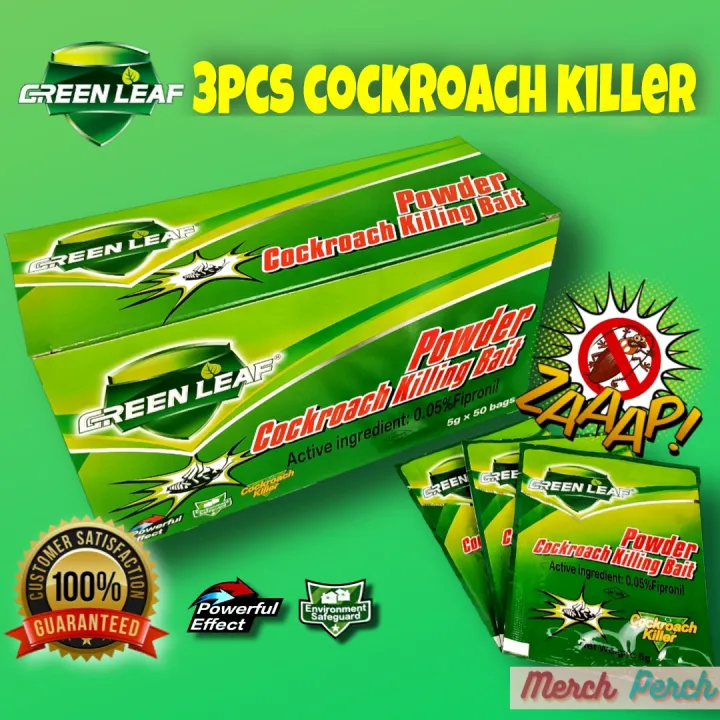 3 pieces Green Leaf Powder Cockroach Killing Bait, Effective Miraculously Killing roach bait