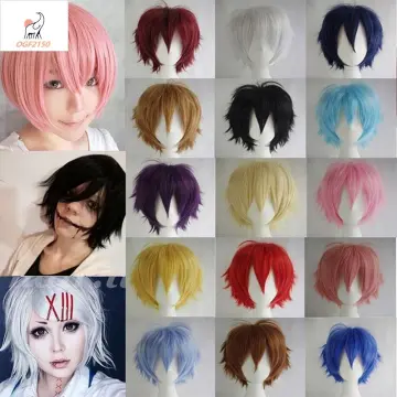 Long Fluffy Anime Pixie Haircut (Black to Red)