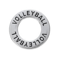 RAINXTAR 24mm Round Volleyball Circle Charms Alloy Ring Connector Charms For Bracelets Necklaces 50pcs AAC1792