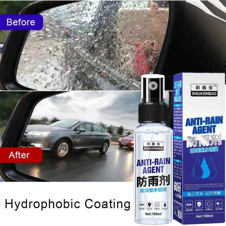 Anti Rain Agent 100ml Glass Nano Hydrophobic Coating Windshield Rainproof Agent Spray Car Liquid