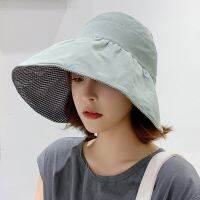 【CW】 Women  39;s Double-sided Hat  Big Brim Top Fashion Parent-child