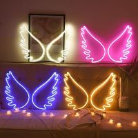 ☫☢❅ USB Neon Light Angle Wing LED Neon Signs Room Wall Decor Night Light for Bedroom Wedding Party Christmas Decorations Lamp