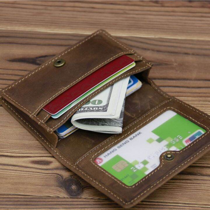 layor-wallet-กระเป๋าสตางค์ผู้ชายหนังเครซีฮอร์สวินเทจหนังวัวธรรมชาติกระเป๋าใส่เหรียญของผู้ชายมินิกระเป๋าเก็บบัตรขนาดเล็ก-dompet-pengait-ใส่นามบัตร