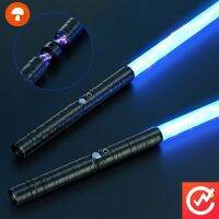 Lightsaber ดาบคอสเพลย์ RGB แบบชาร์จได้2ชิ้นสามารถเชื่อมต่อที่จับโลหะผสมขั้นสูง7สี RGB แบบสองในหนึ่ง